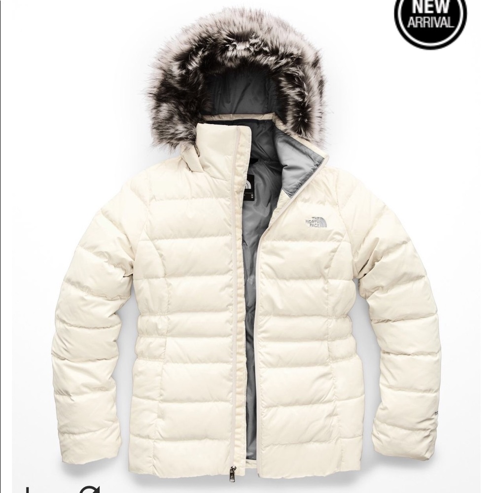 The North Face White Fur Hooded Jacket